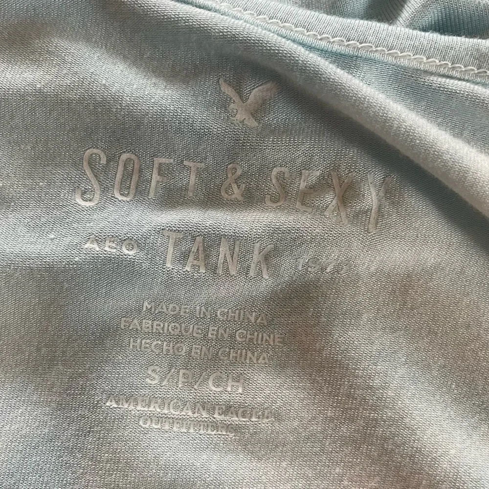 American Eagle Outfitters sky blu & white the dye summer sleeveless Top size S - Picture 9 of 10